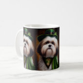 Malti Tzu Dog in St. Patrick's Day Dress Kaffeetasse (Vorderseite Links)
