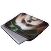 Malti Tzu Dog in St. Patrick's Day Dress Laptopschutzhülle (Vorne Knopf)