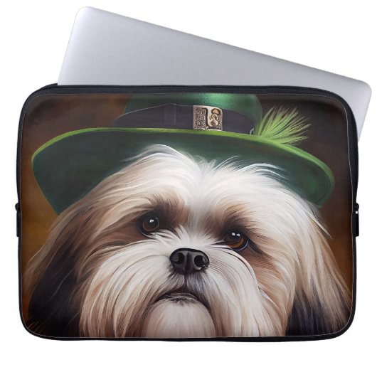 Malti Tzu Dog in St. Patrick's Day Dress Laptopschutzhülle (Vorderseite)