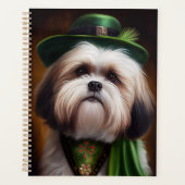Malti Tzu Dog in St. Patrick's Day Dress Planer (Vorderseite)