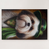 Malti Tzu Dog in St. Patrick's Day Dress Puzzle (Horizontal)