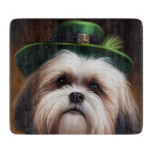 Malti Tzu Dog in St. Patrick's Day Dress Schneidebrett (Vorderseite)
