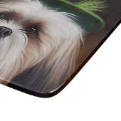 Malti Tzu Dog in St. Patrick's Day Dress Schneidebrett (Ecke)