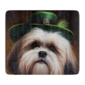 Malti Tzu Dog in St. Patrick's Day Dress Schneidebrett (Vorderseite)