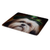 Malti Tzu Dog in St. Patrick's Day Dress Schneidebrett (Ecke)