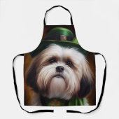 Malti Tzu Dog in St. Patrick's Day Dress Schürze (Vorderseite)