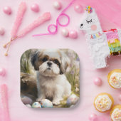 Malti Tzu Dog mit Ostereier Urlaub Pappteller (Party)