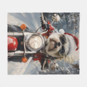 Malti Tzu Dog Riding Motorrad Weihnachten Fleecedecke (Vorderseite (Horizontal))