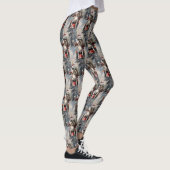 Malti Tzu Dog Riding Motorrad Weihnachten Leggings (Rechts)
