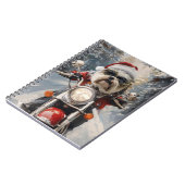 Malti Tzu Dog Riding Motorrad Weihnachten Notizblock (Linke Seite)