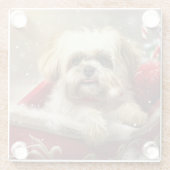 Malti Tzu Dog Weihnachtsfest Glasuntersetzer (Rückseite)