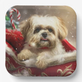 Malti Tzu Dog Weihnachtsfest Pappteller (Vorderseite)