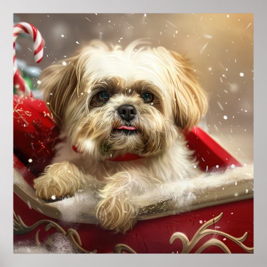 Malti Tzu Dog Weihnachtsfest Poster (Vorne)