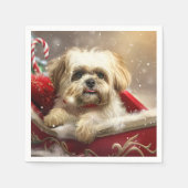 Malti Tzu Dog Weihnachtsfest Serviette (Vorderseite)