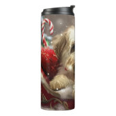 Malti Tzu Dog Weihnachtsfest Thermosbecher (Nach links gedreht)