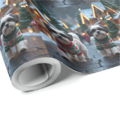 Malti Tzu Dogs Christmas Snow Holiday Geschenkpapier (Rolleneckpunkt)