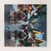 Malti Tzu Dogs Christmas Snow Holiday Puzzle (Horizontal)