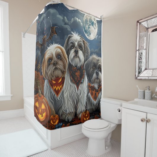 Malti Tzu Halloween Spooky Duschvorhang (Beispiel)