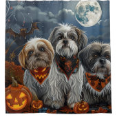 Malti Tzu Halloween Spooky Duschvorhang (Vorderseite)