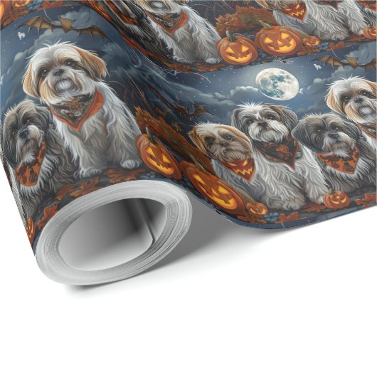Malti Tzu Halloween Spooky Geschenkpapier (Rolleneckpunkt)