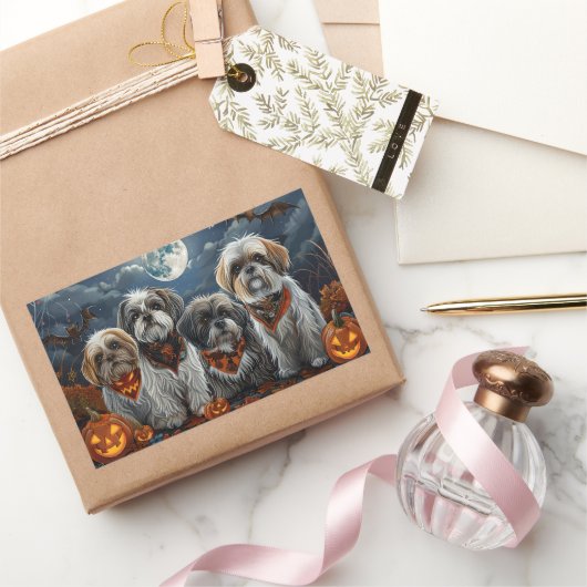 Malti Tzu Halloween Spooky Rechteckiger Aufkleber (Schenken)