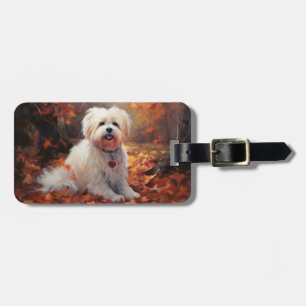 Malti Tzu im Herbst Blätterfall inspiriert Gepäckanhänger
