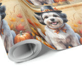 Malti Tzu im Herbst hinterlässt Erntedank Kunst Geschenkpapier (Rolleneckpunkt)