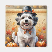 Malti Tzu im Herbst hinterlässt Erntedank Kunst Magnet (Vorne)