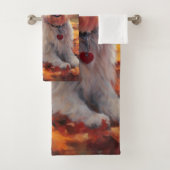 Malti Tzu im Herbst Leaves Fall Inspiriert Badhandtuch Set (Insitu)