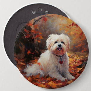 Malti Tzu im Herbst Leaves Fall Inspiriert Button