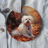 Malti Tzu im Herbst Leaves Fall Inspiriert Button (Beispiel)