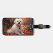 Malti Tzu im Herbst Leaves Fall Inspiriert Gepäckanhänger (Rückseite horizontal)