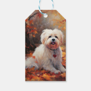 Malti Tzu im Herbst Leaves Fall Inspiriert Geschenkanhänger