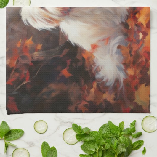 Malti Tzu im Herbst Leaves Fall Inspiriert Geschirrtuch (Gefaltet)