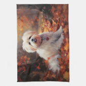 Malti Tzu im Herbst Leaves Fall Inspiriert Geschirrtuch (Vertikal)