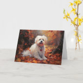 Malti Tzu im Herbst Leaves Fall Inspiriert Karte (Gelbe Blume)