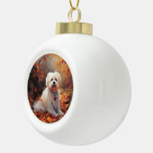 Malti Tzu im Herbst Leaves Fall Inspiriert Keramik Kugel-Ornament (Rechts)