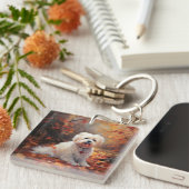 Malti Tzu im Herbst Leaves Fall Inspiriert Schlüsselanhänger (Vorderseite rechts)