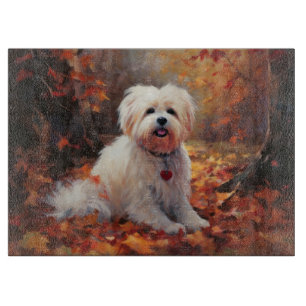 Malti Tzu im Herbst Leaves Fall Inspiriert Schneidebrett