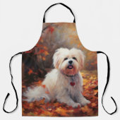 Malti Tzu im Herbst Leaves Fall Inspiriert Schürze (Vorderseite)
