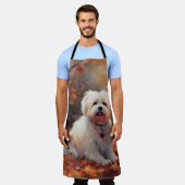 Malti Tzu im Herbst Leaves Fall Inspiriert Schürze (Getragen)