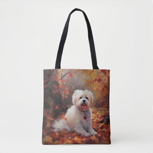 Malti Tzu im Herbst Leaves Fall Inspiriert Tasche (Vorderseite)