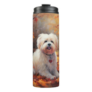 Malti Tzu im Herbst Leaves Fall Inspiriert Thermosbecher