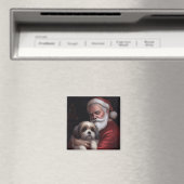 Malti Tzu mit Weihnachtsmann Festive Weihnachten Magnet (In Situ (Geschirrspüler))