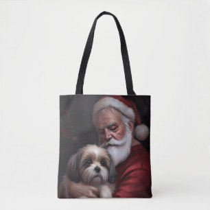 Malti Tzu mit Weihnachtsmann Festive Weihnachten Tasche