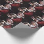 Malti Tzu mit Weihnachtsmann Weihnachten Geschenkpapier (Ecke)