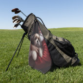 Malti Tzu mit Weihnachtsmann Weihnachten Golfhandtuch (Gras)