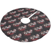 Malti Tzu mit Weihnachtsmann Weihnachten Polyester Weihnachtsbaumdecke (Schrägansicht)