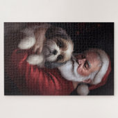 Malti Tzu mit Weihnachtsmann Weihnachten Puzzle (Horizontal)