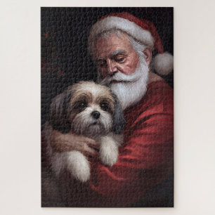 Malti Tzu mit Weihnachtsmann Weihnachten Puzzle